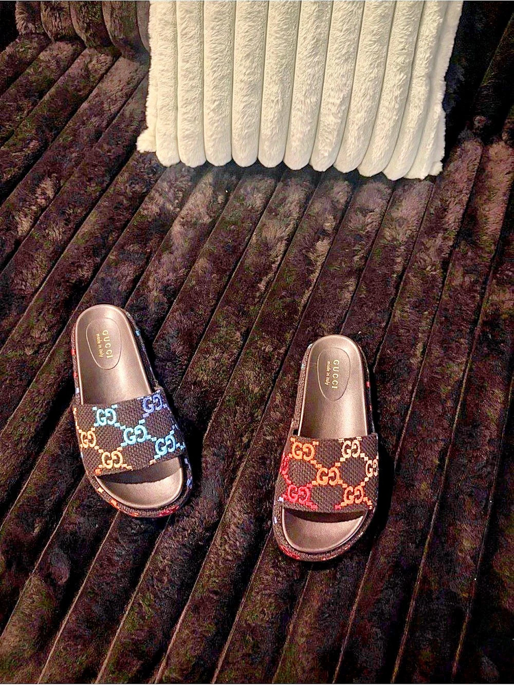 Gucci GG Multicolor Slide Sandal Sandals Size 38